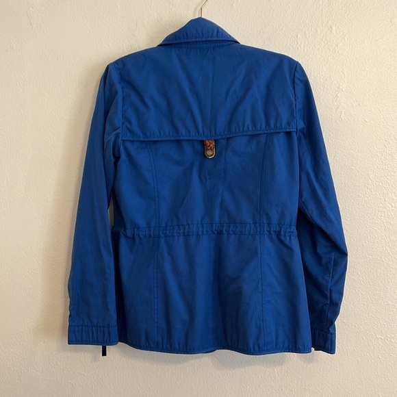 Vince Camuto SZ M Royal Blue Cinch Waist Spring Snap Closure Jacket Trench Coat - Picture 4 of 10